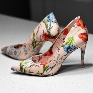 Floral Print Women's Heels